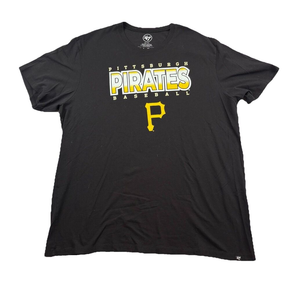 Pittsburgh Pirates MLB T Shirt Mens XXL Black Short Sleeve 47 Brand NWOT